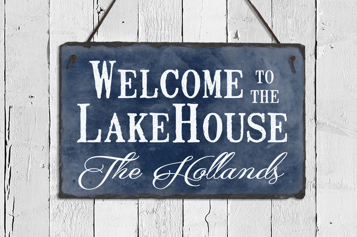 sassysquirrelink welcome to the lake house slate wall décor | wayfair sassysquirrelink welcome to the lake house slate wall décor | wayfair