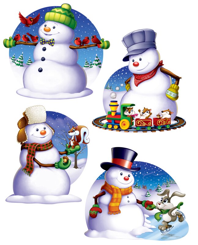 The Holiday Aisle 4 Piece Snowman Cutout Set | Wayfair.ca