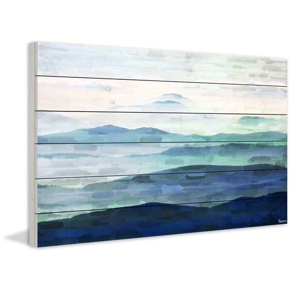 Mountain Tops Painting Print on White Wood & Reviews | Joss & Main