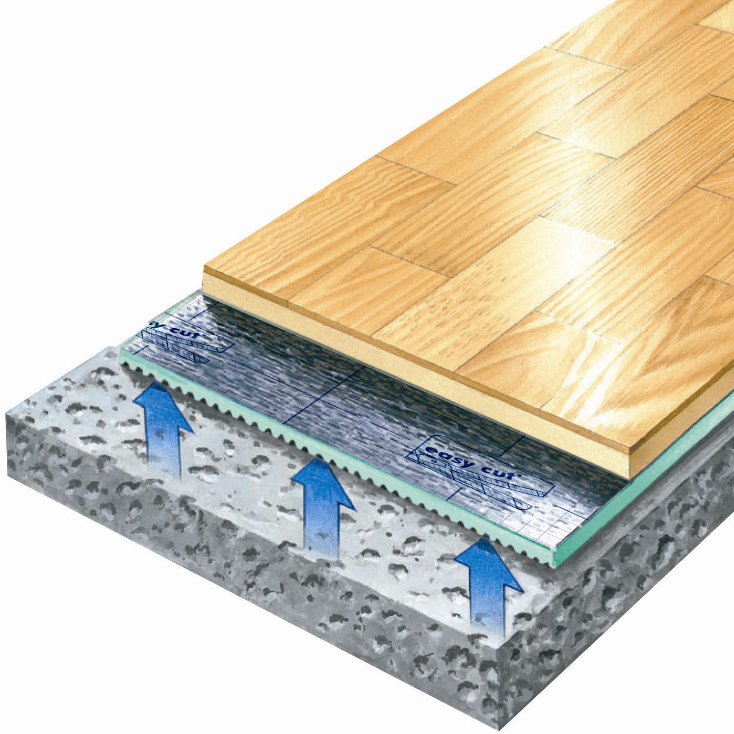 Hardwood Floor Underlayment 34 in hardwood floor on 1 12 in concrete slab and wooden Selitac Underlayment 100 Sqftroll Hardwood Floor Underlayment arcade green 100 sq ft standard 15 mm flooring underlayment Selitac Underlayment 100 Sqftroll