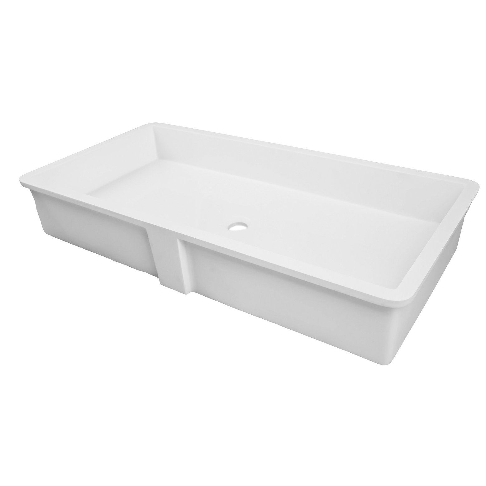 Above Counter Solid Surface Bathroom Sink Wash Basin Adm White Countertop Solid Surface Stone Resin Sink Matte Contemporary Bathroom Sinks