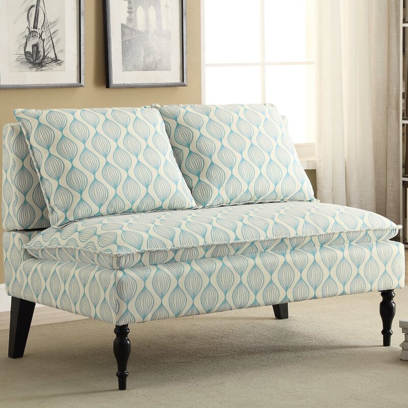 Upholstered Graphic Print Banquette Sofa