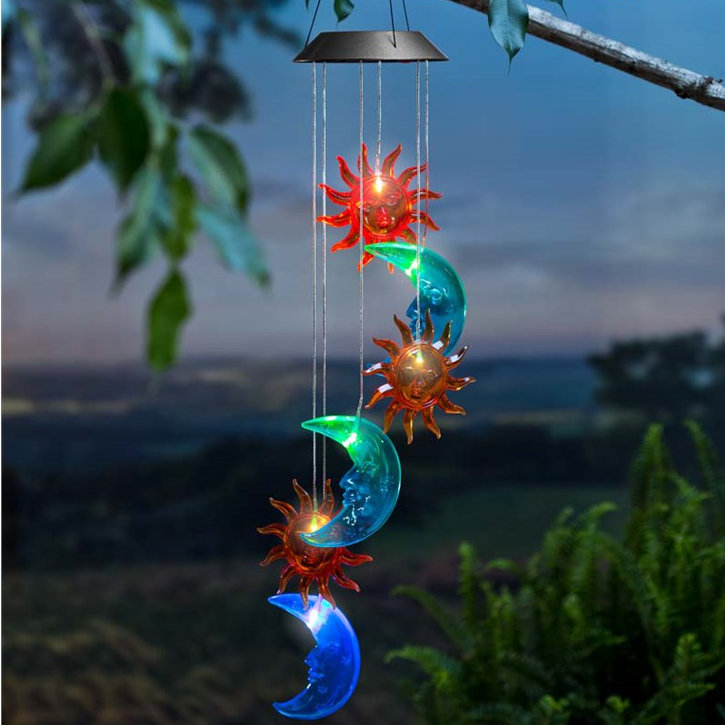 Wind Weather Solar Sun And Moon Mobile Chime Reviews Solar Sun And Moon Mobile Wind Chime