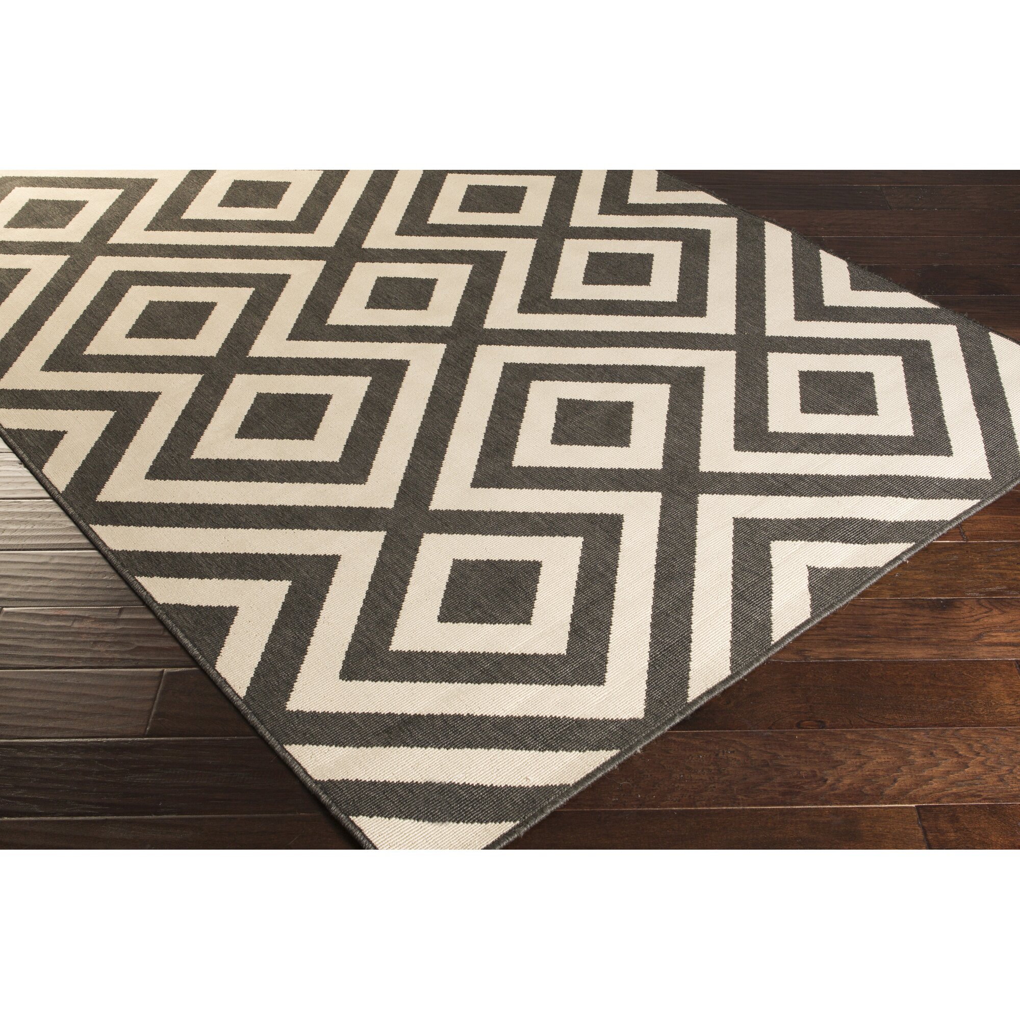 DwellStudio Alfresco Hand-Woven Black/Cream Outdoor Area Rug & Reviews ...