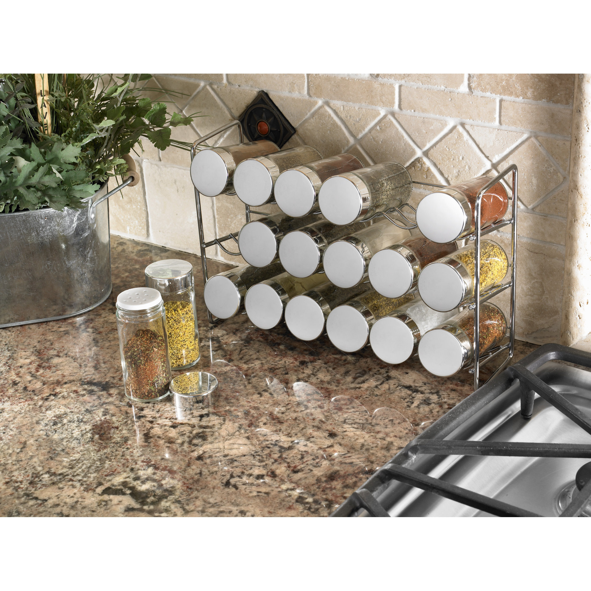 Polder Products LLC Compact 18 Jar Spice Jar & Rack Set & Reviews