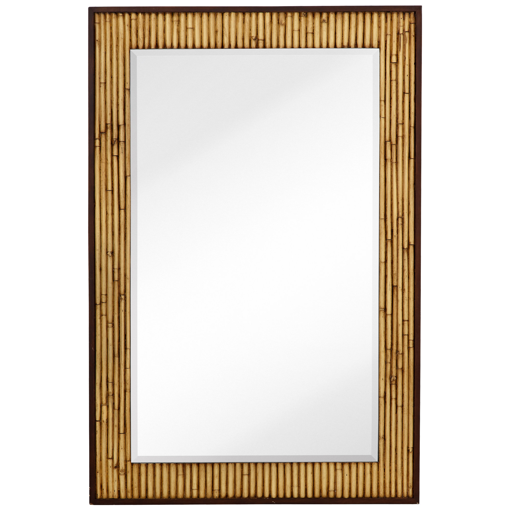 Majestic Mirror Zen Bamboo and Walnut Rectangular Mirror Wayfair