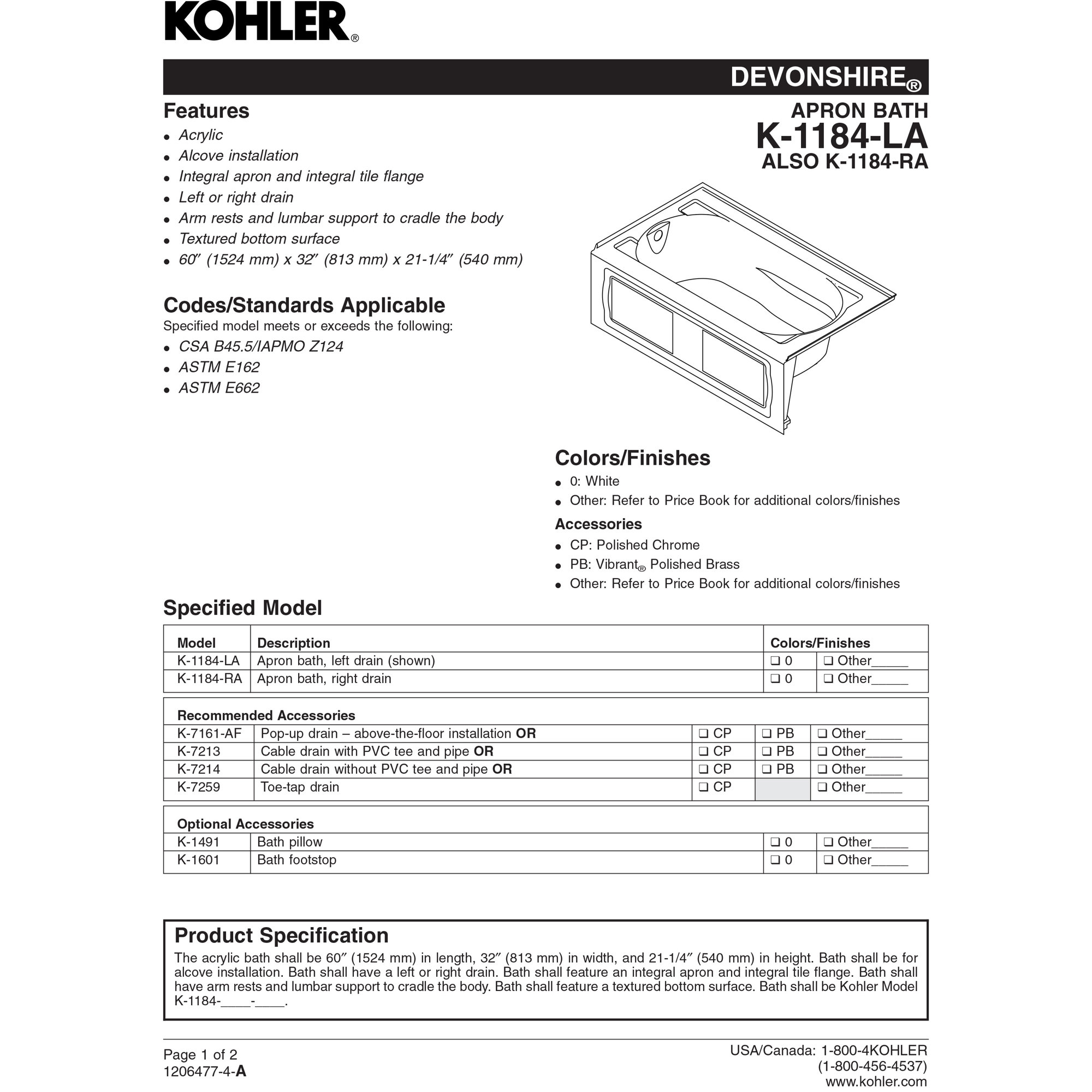 32 X 60 Tub Urevoo Com Kohler Devonshire Tub 60 X 32 Soaking Bathtub U0026 Reviews Wayfair