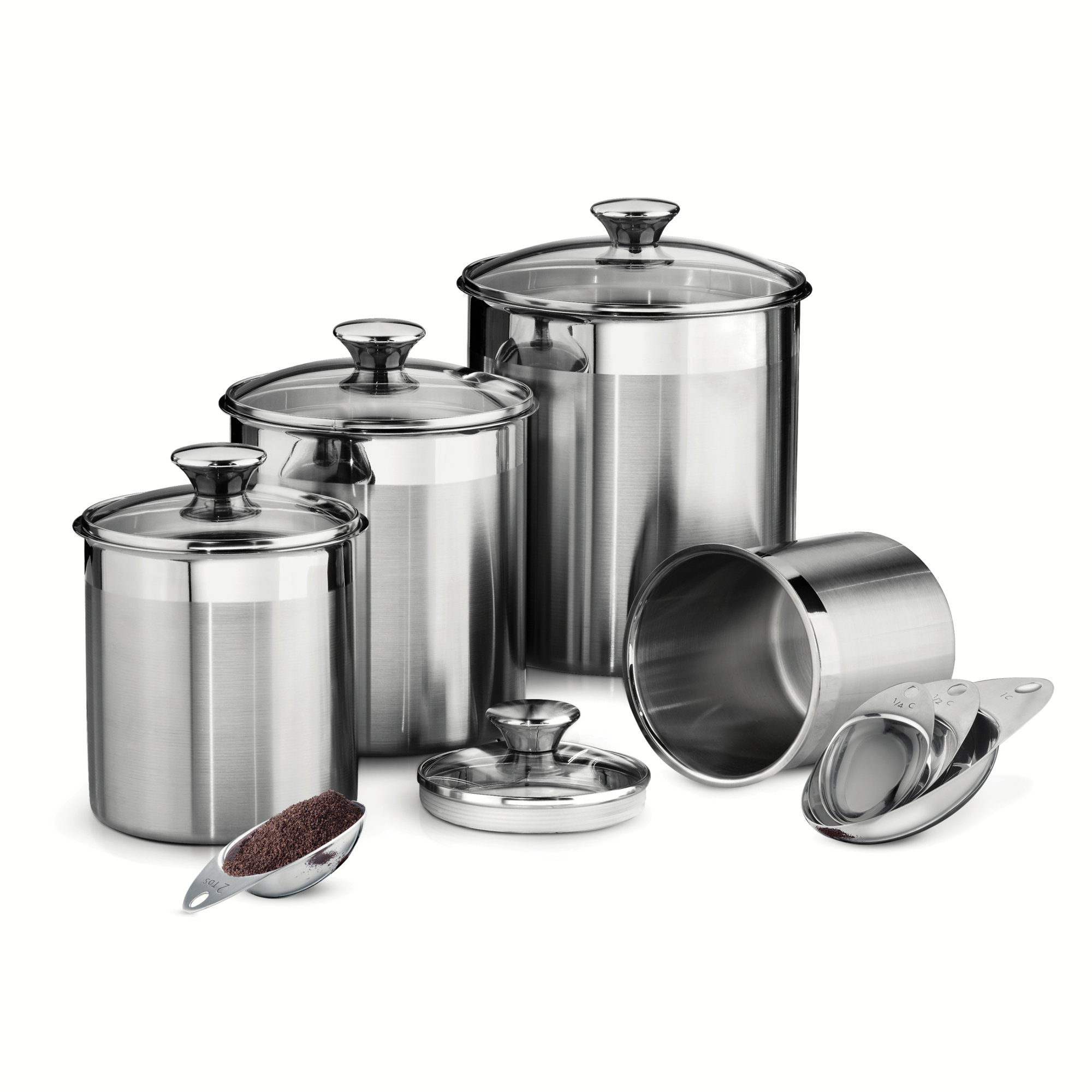 Kitchen Canisters Jars You Ll Love Wayfair Gourmet 4 Piece Kitchen Canister Set