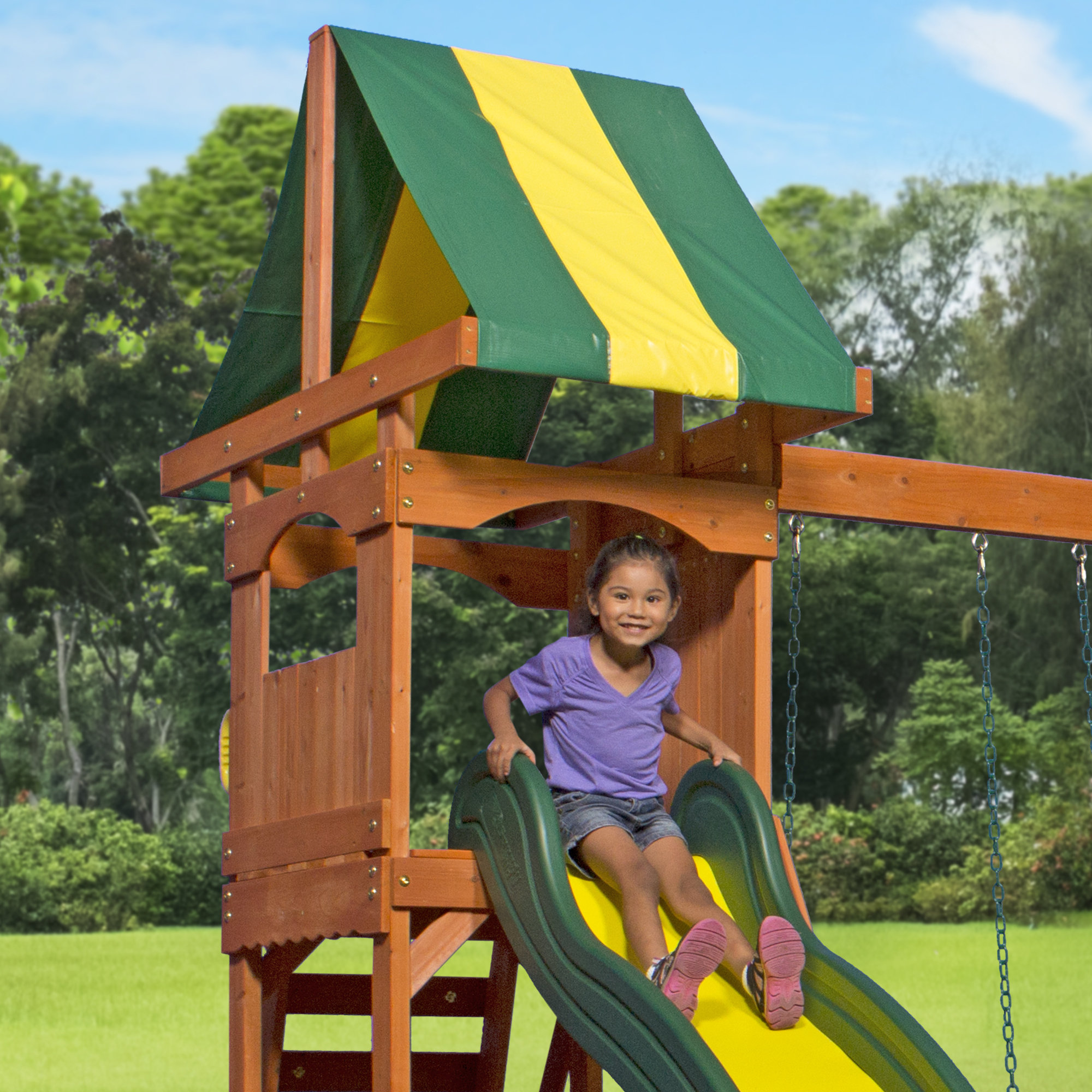 Backyard Discovery Weston All Cedar Swing Set & Reviews Wayfair