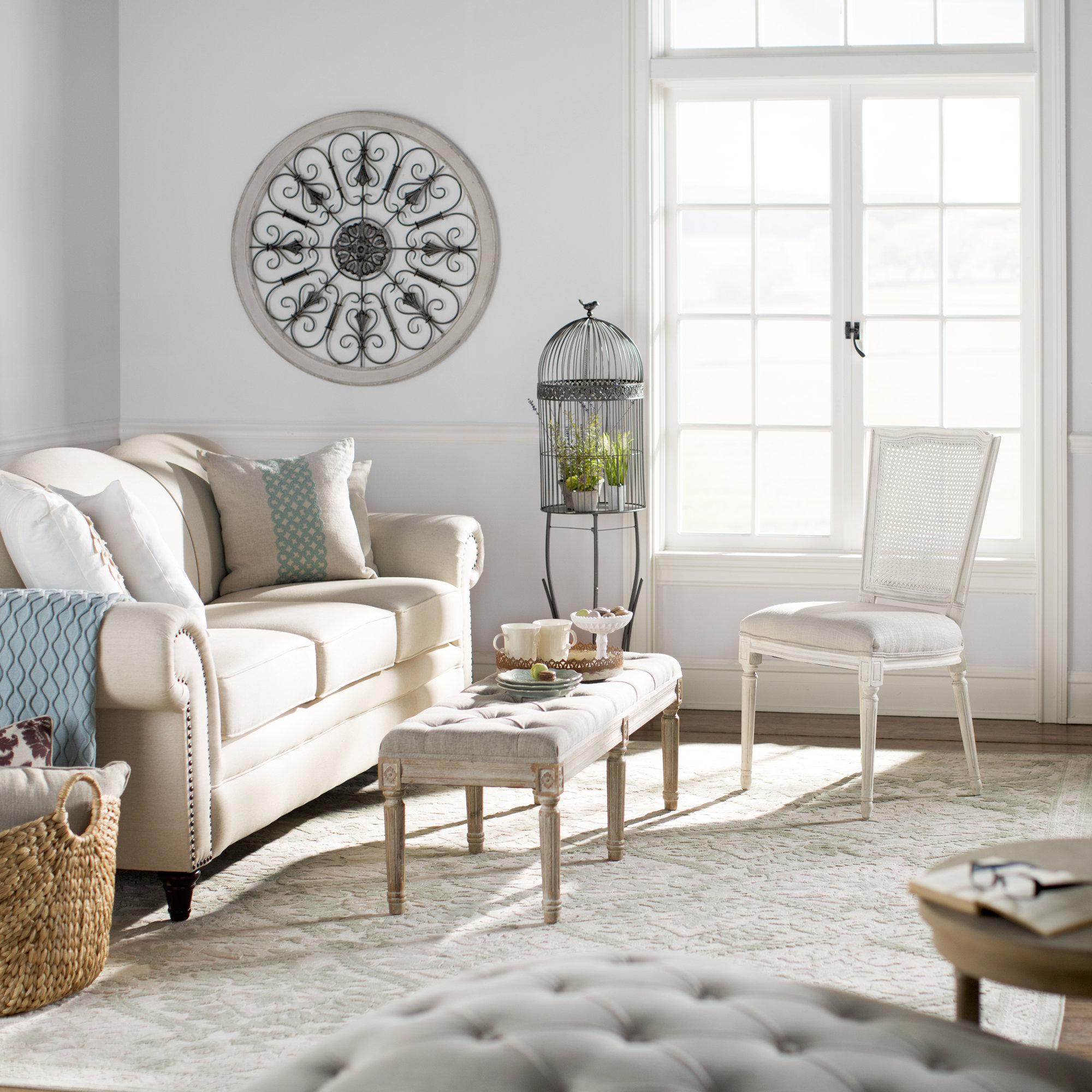 Lark Manor Rousseau Blue/White Area Rug & Reviews Wayfair