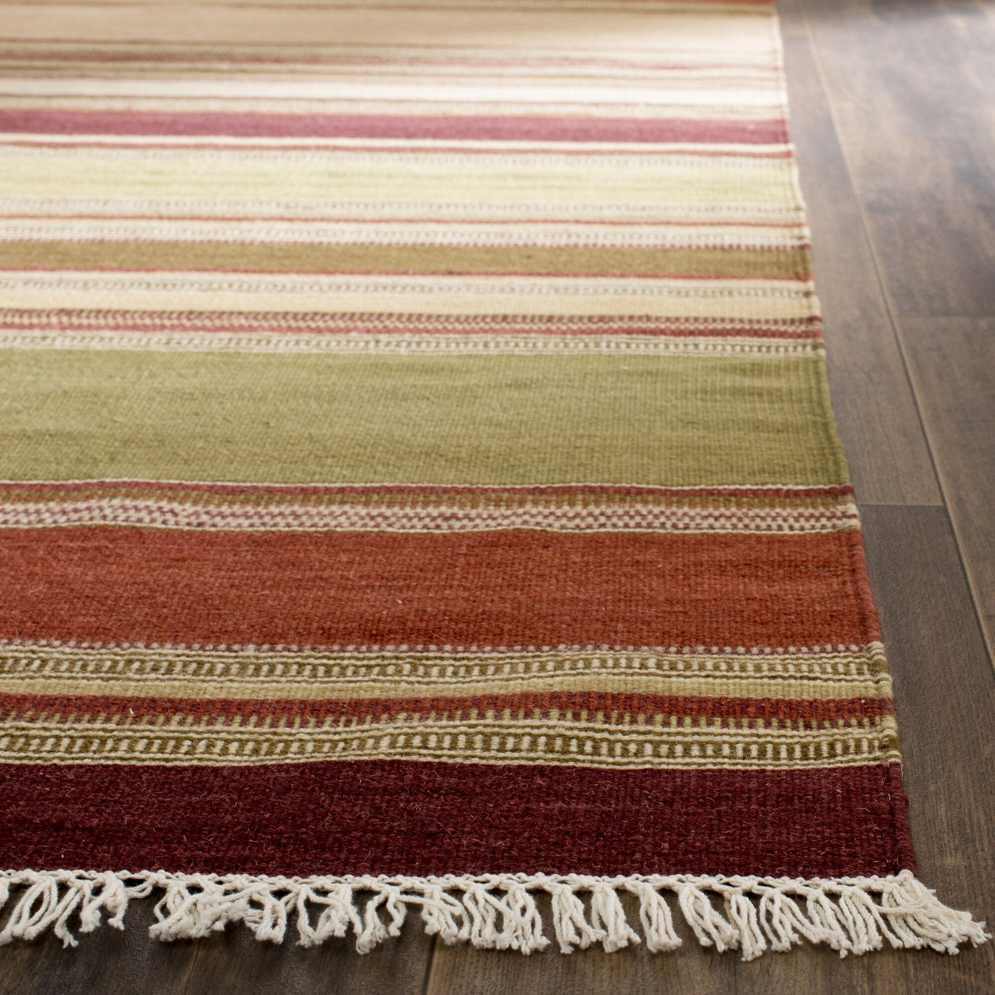 Safavieh Striped Kilim Red Rug & Reviews | Wayfair