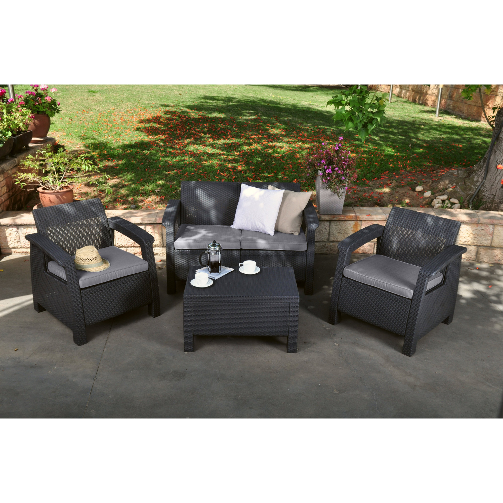 Mercury Row Berard All Weather Outdoor Armchair With Cushions Berard All Weather Outdoor Armchair With Cushions
