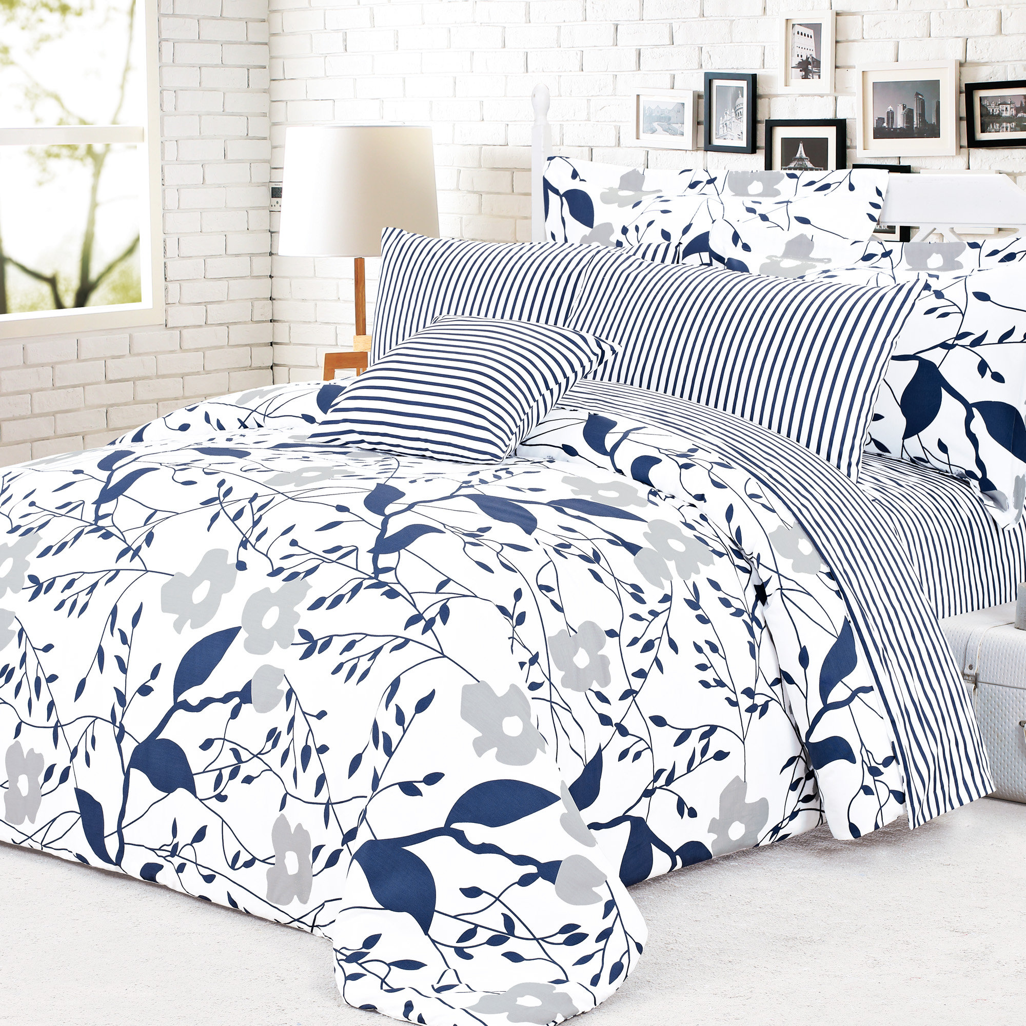 North Home Cynthia 4 Piece Reversible Duvet Cover Set Reviews Cynthia 4 Piece Reversible Duvet Cover Set