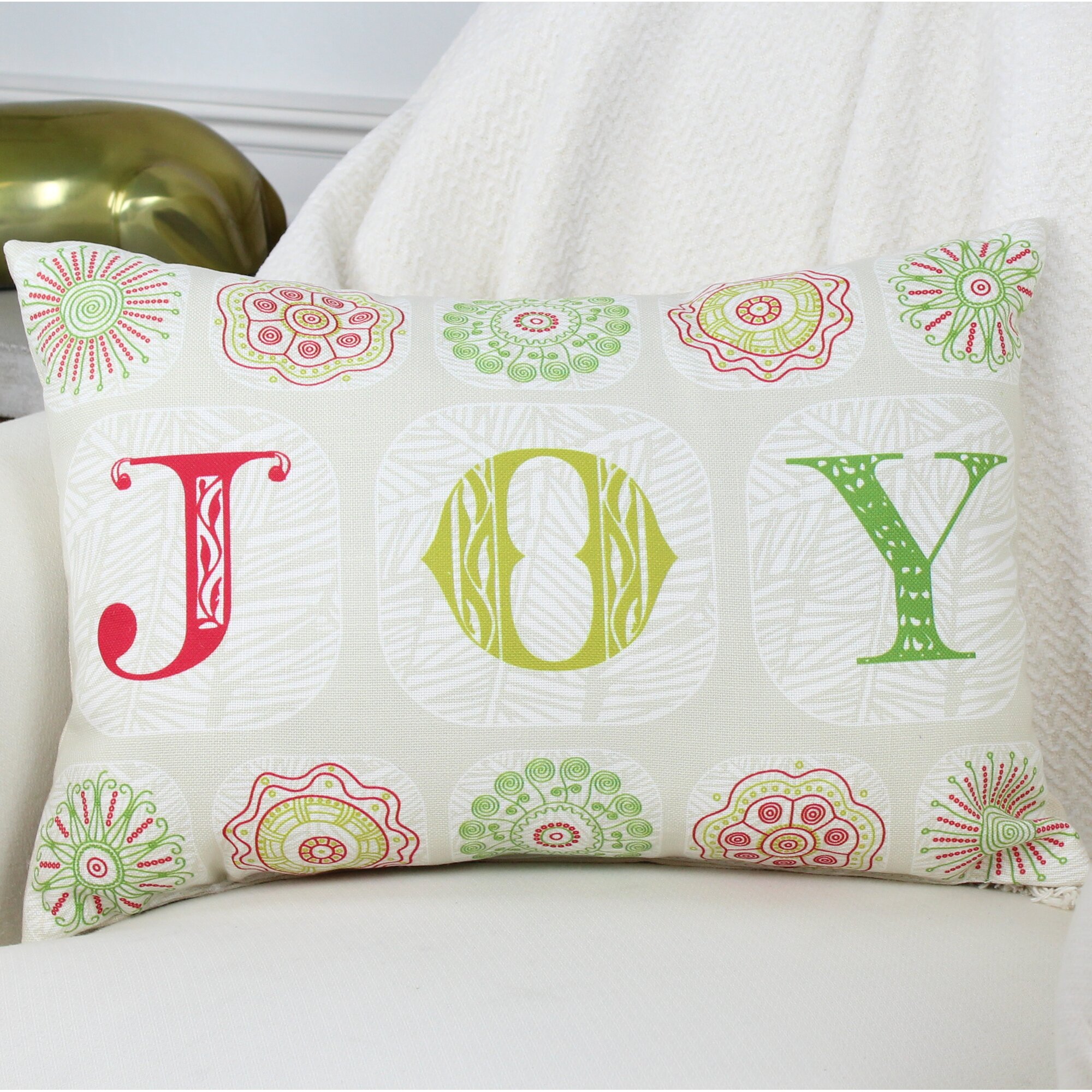 One Bella Casa Holiday Boho Joy Throw Pillow & Reviews Wayfair