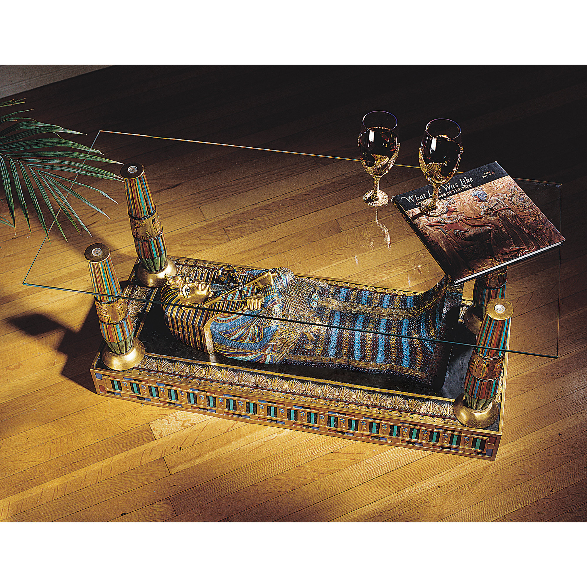 Design Toscano Egyptian Luxor Sculptural GlassTopped Coffee Table