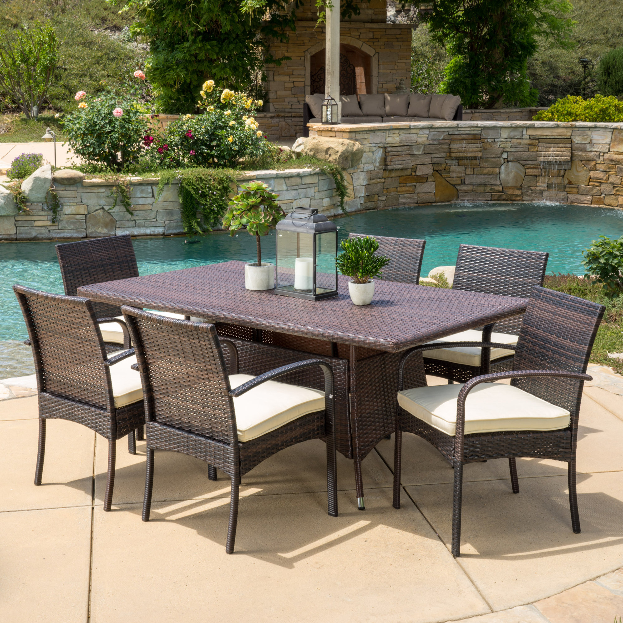 Beachcrest Home Lakewood Park 7 Piece Dining Set with Cushion & Reviews