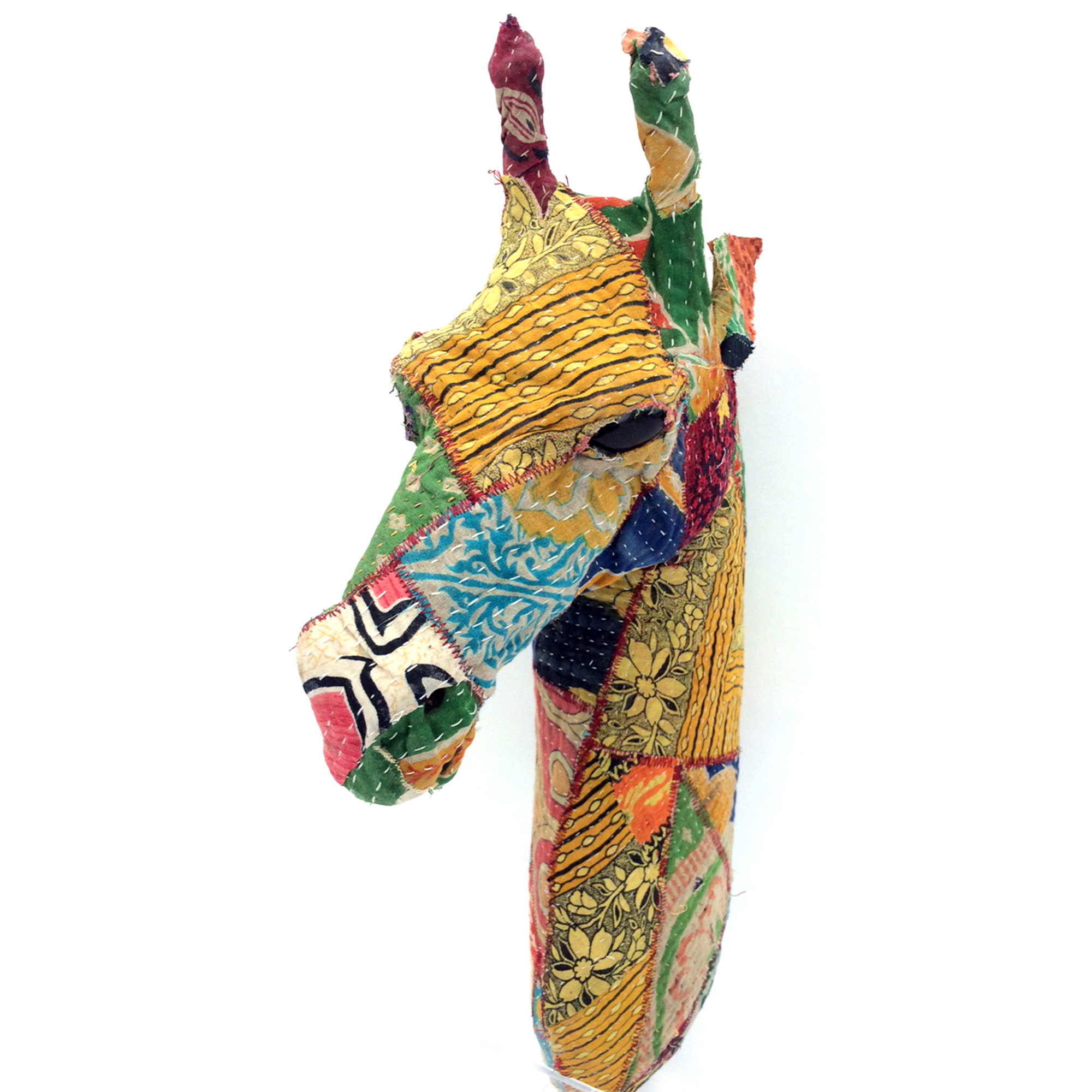 KMPG Vintage Sari Fabric Giraffe Head Wall Décor & Reviews Wayfair