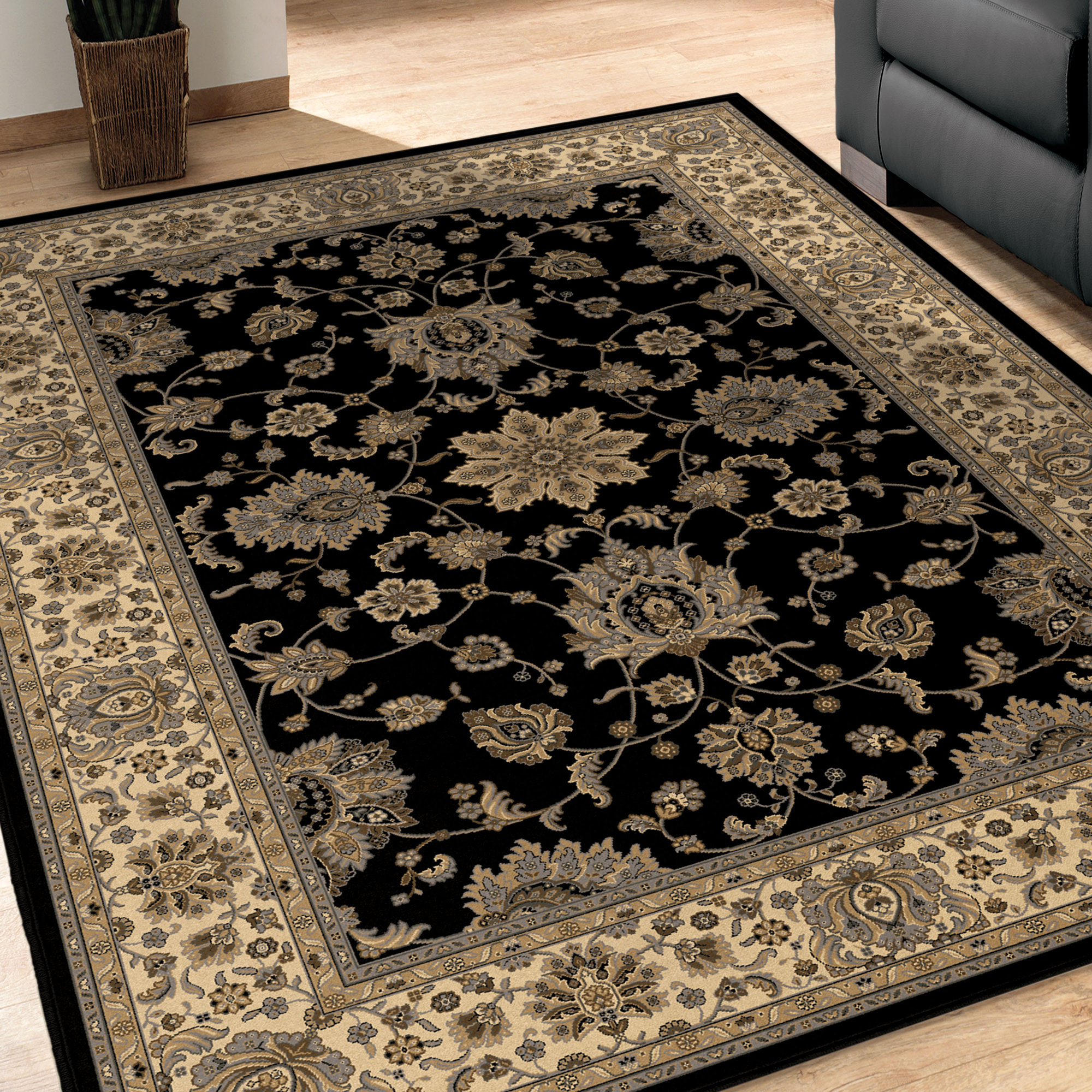 Astoria Grand Bergues Black Area Rug Wayfair