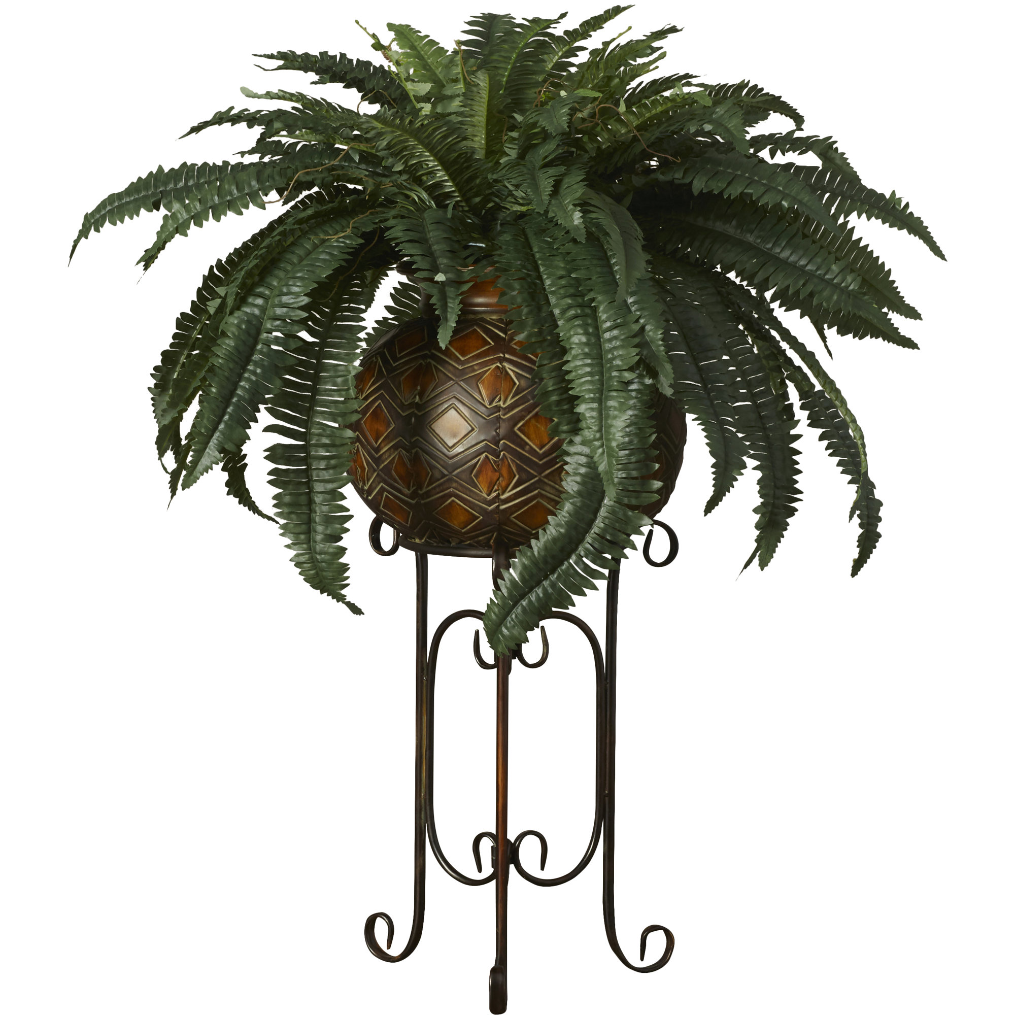 Breakwater Bay Artificial Fern Floor Plant in Planter & Reviews Wayfair