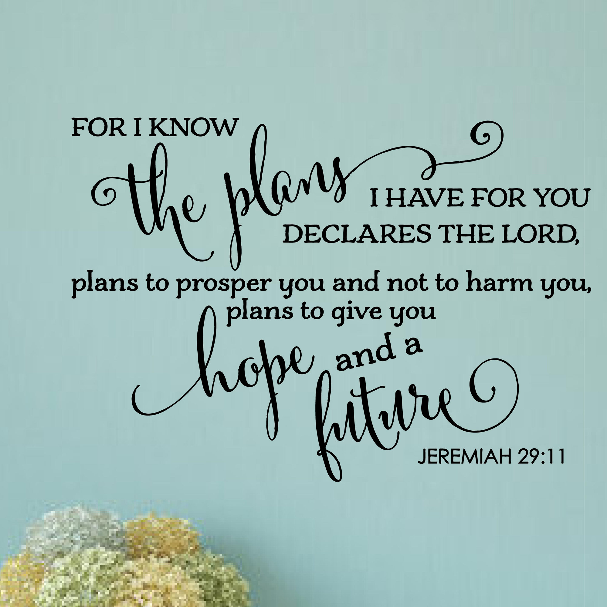 Enchantingly Elegant For I Know the Plans I Have for You Bible Verse