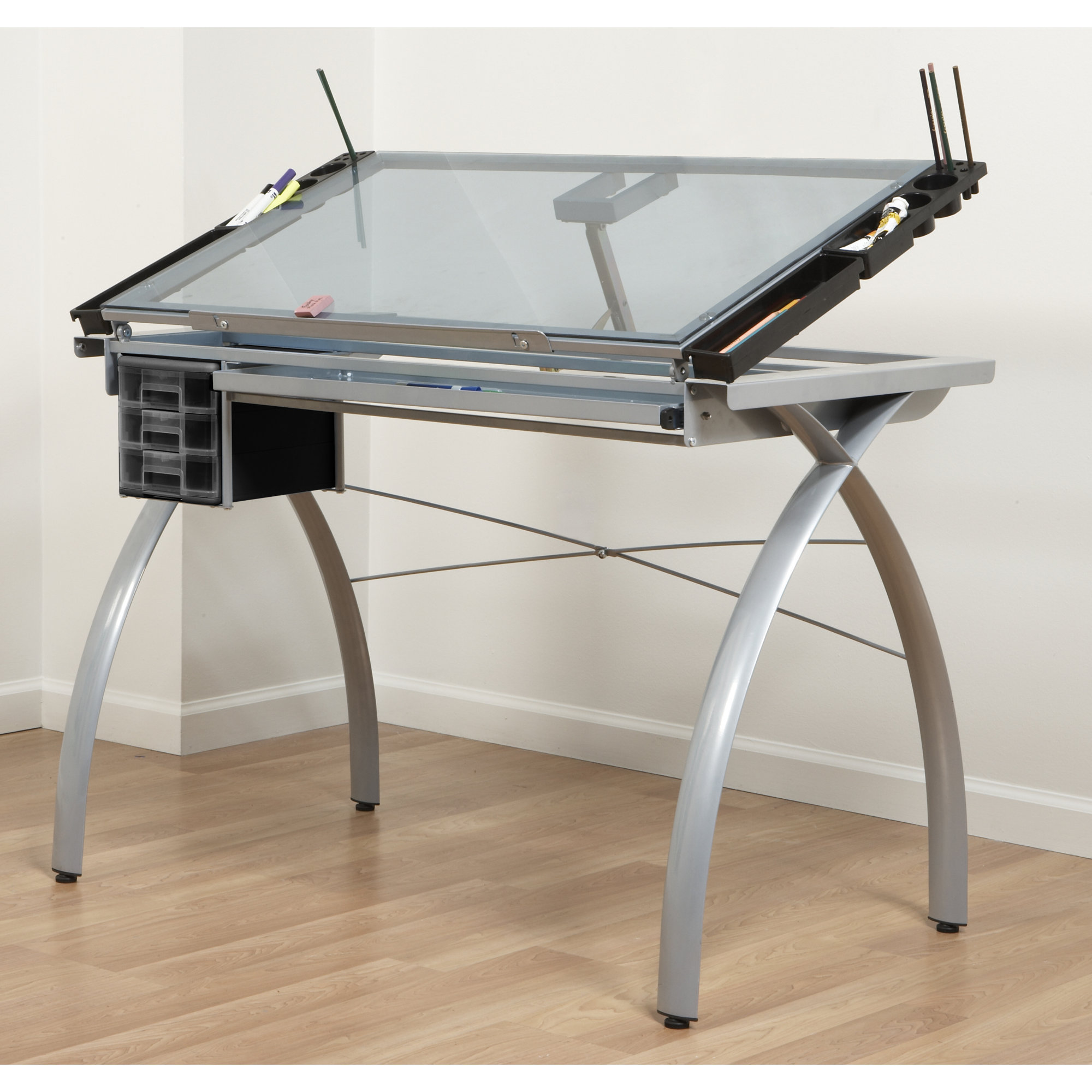 Studio Design Drafting Table shop all studio designs 30999 Futura Glass Drafting Table Studio Design Drafting Table studio designs primo drafting table black base Futura Glass Drafting Table