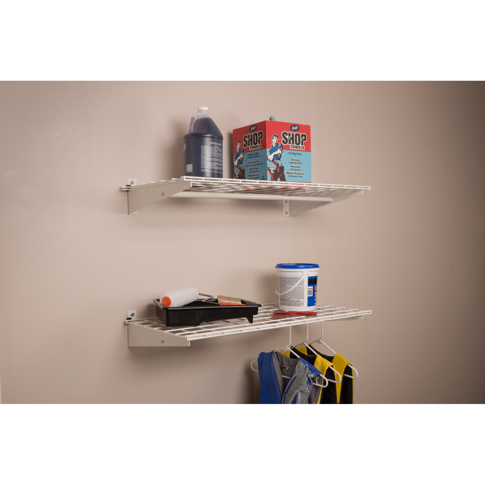 Hyloft Wall Shelf with Hanging Rod in White & Reviews Wayfair