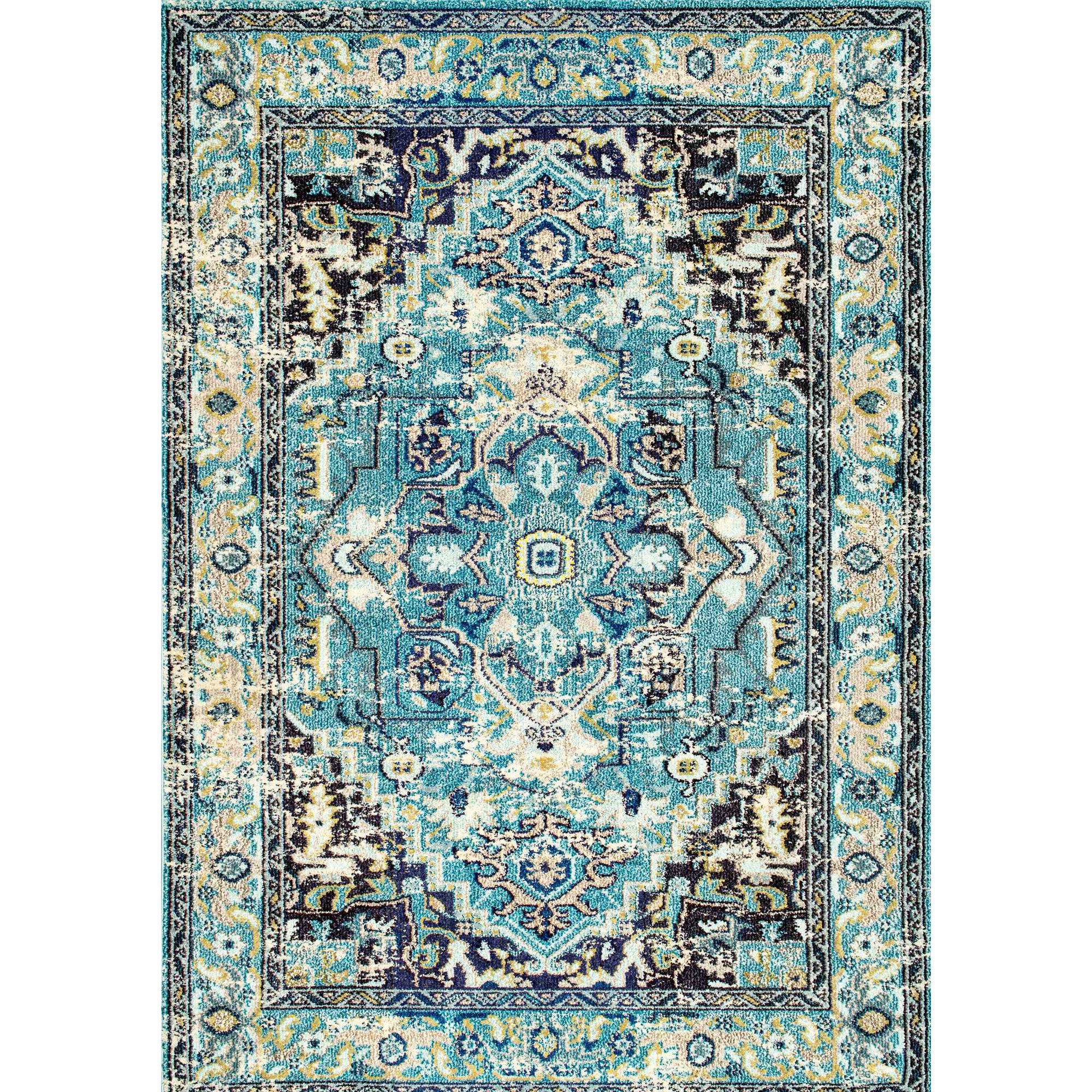 Bungalow Rose™ Medallion Blue Area Rug & Reviews Wayfair