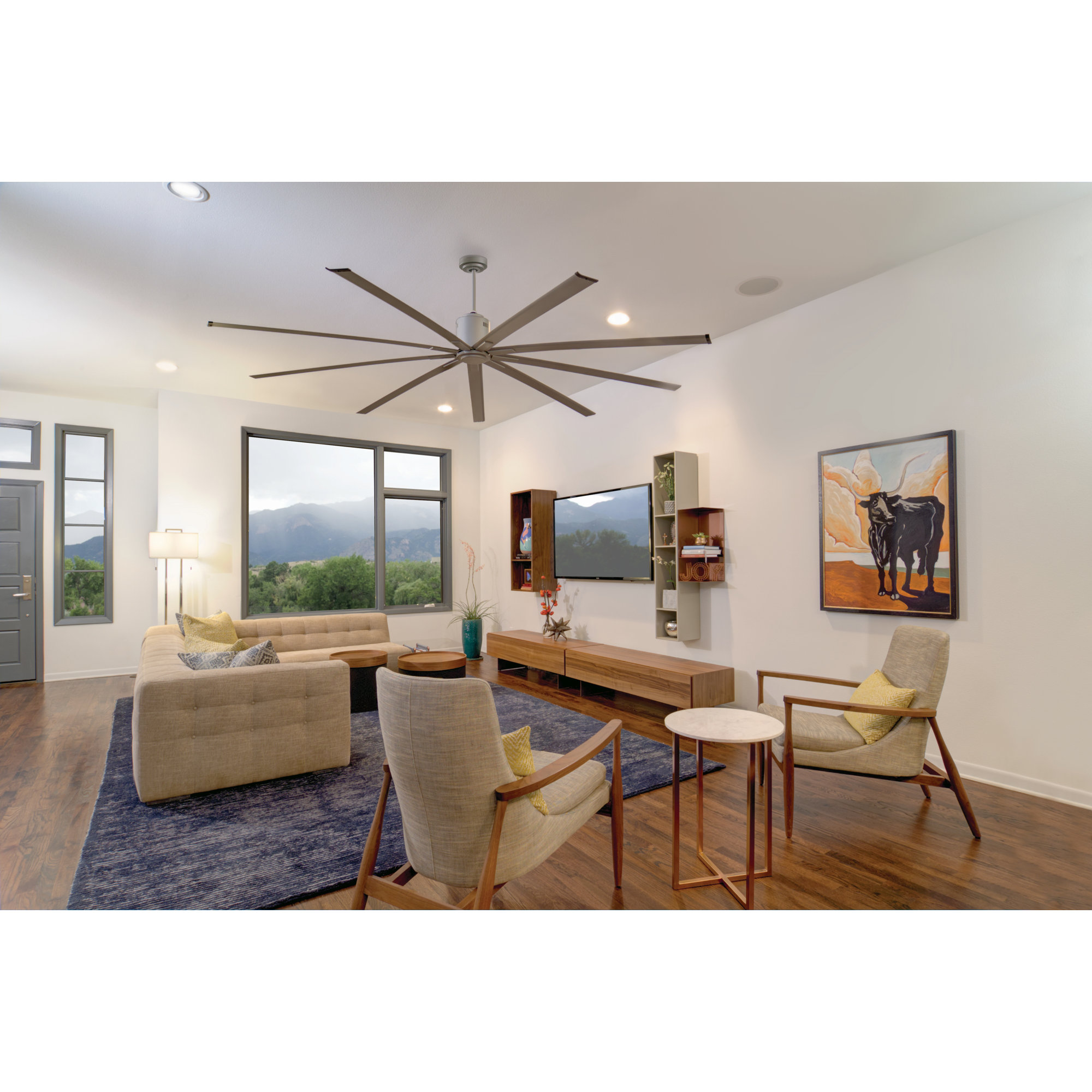 Big Air 96 9 Blade Ceiling Fan With Remote Reviews Wayfair 96 9 Blade Ceiling Fan With Remote
