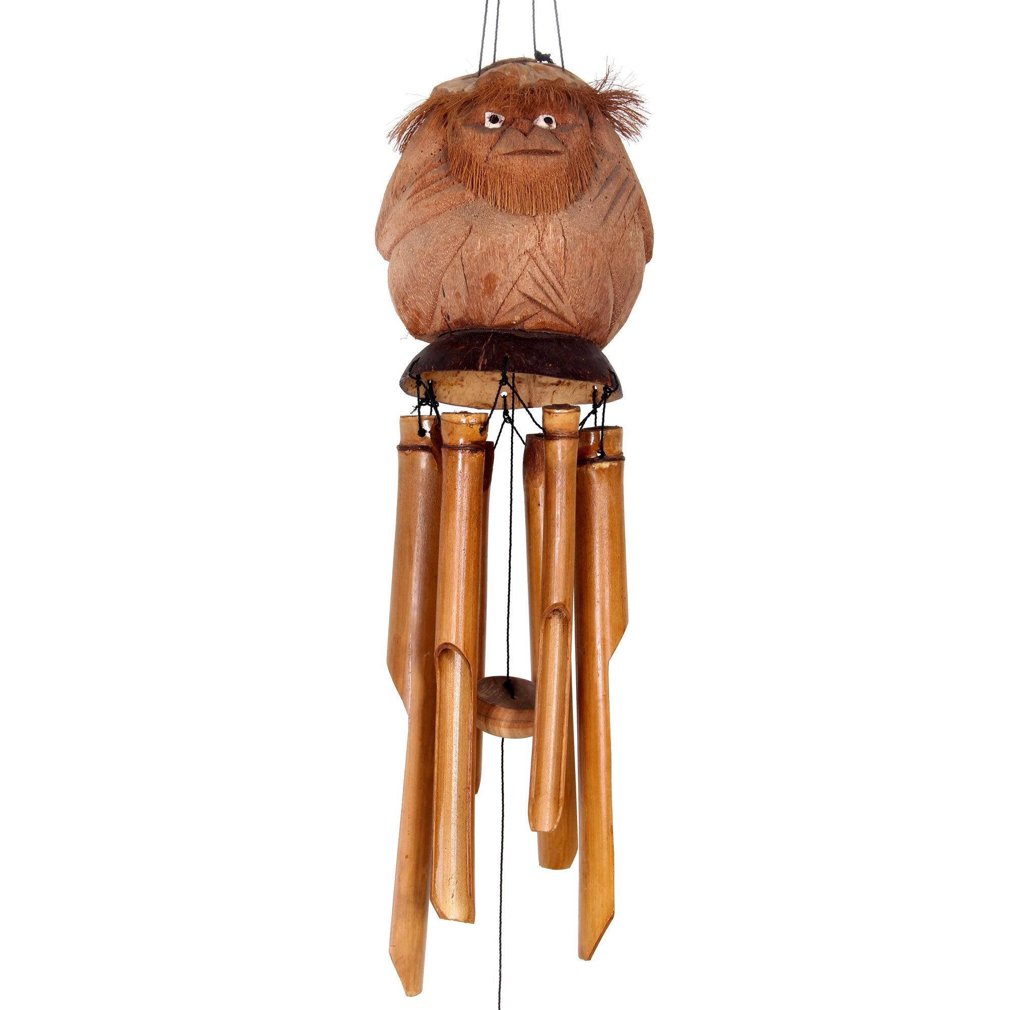 Novica Coconut Gorilla On Bamboo Wind Chime Wayfair Coconut Gorilla On Bamboo Wind Chime
