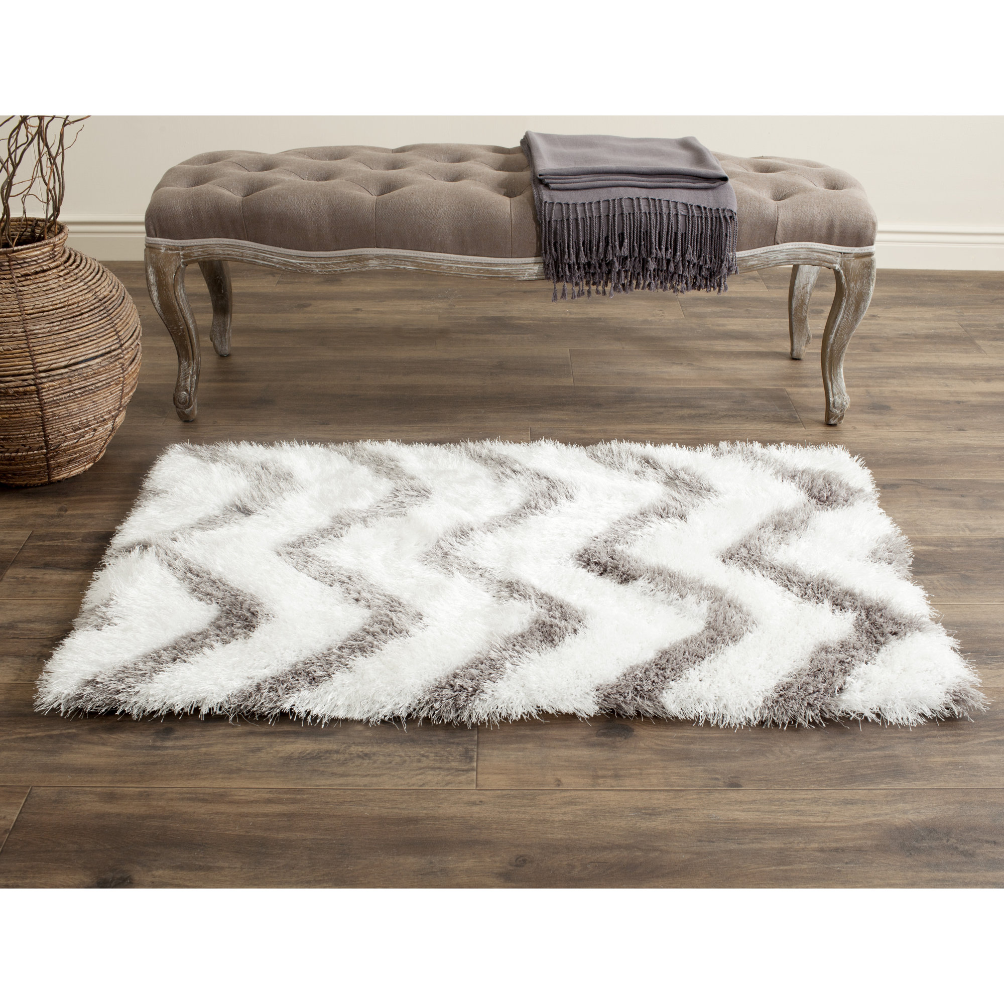 Chevron Rugs You Ll Love Wayfair Hempstead White Silver Area Rug