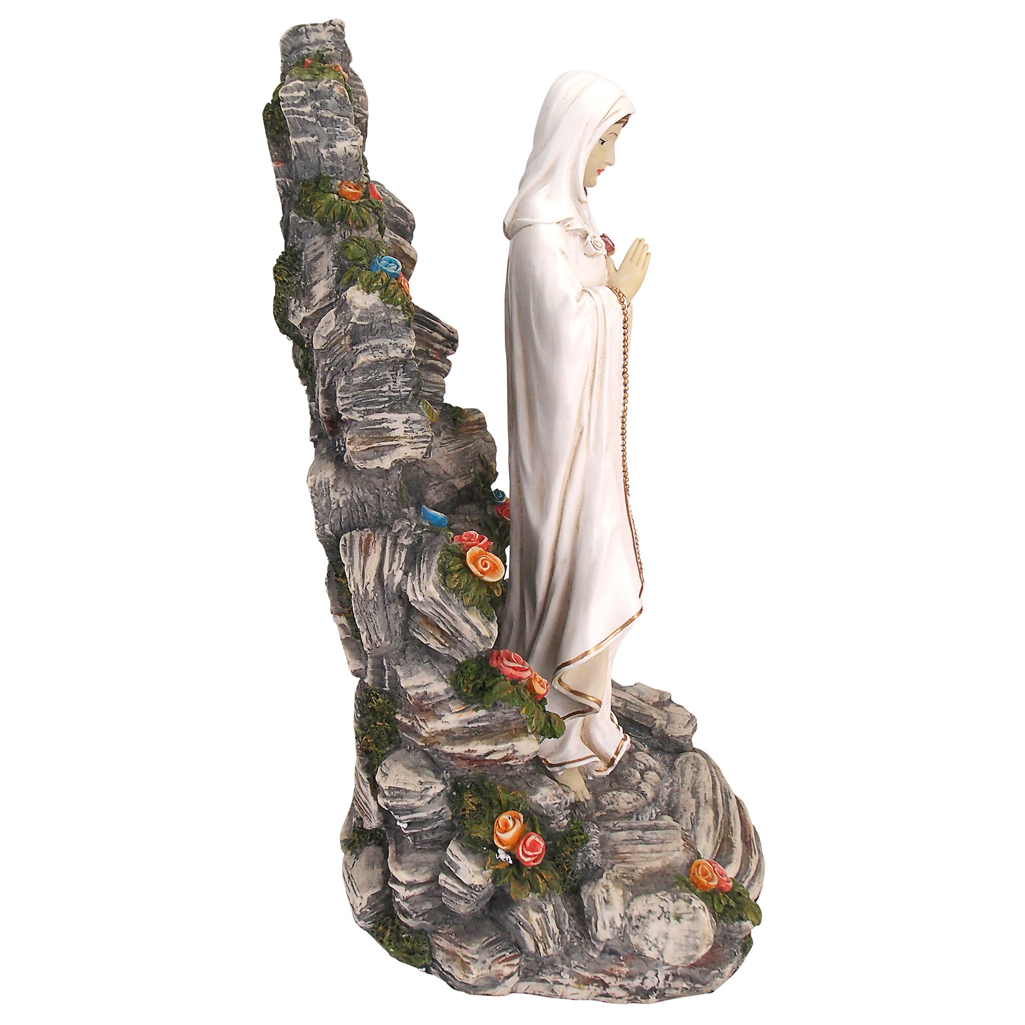 Design Toscano Blessed Virgin Mary Illuminated Garden Grotto Statue ...