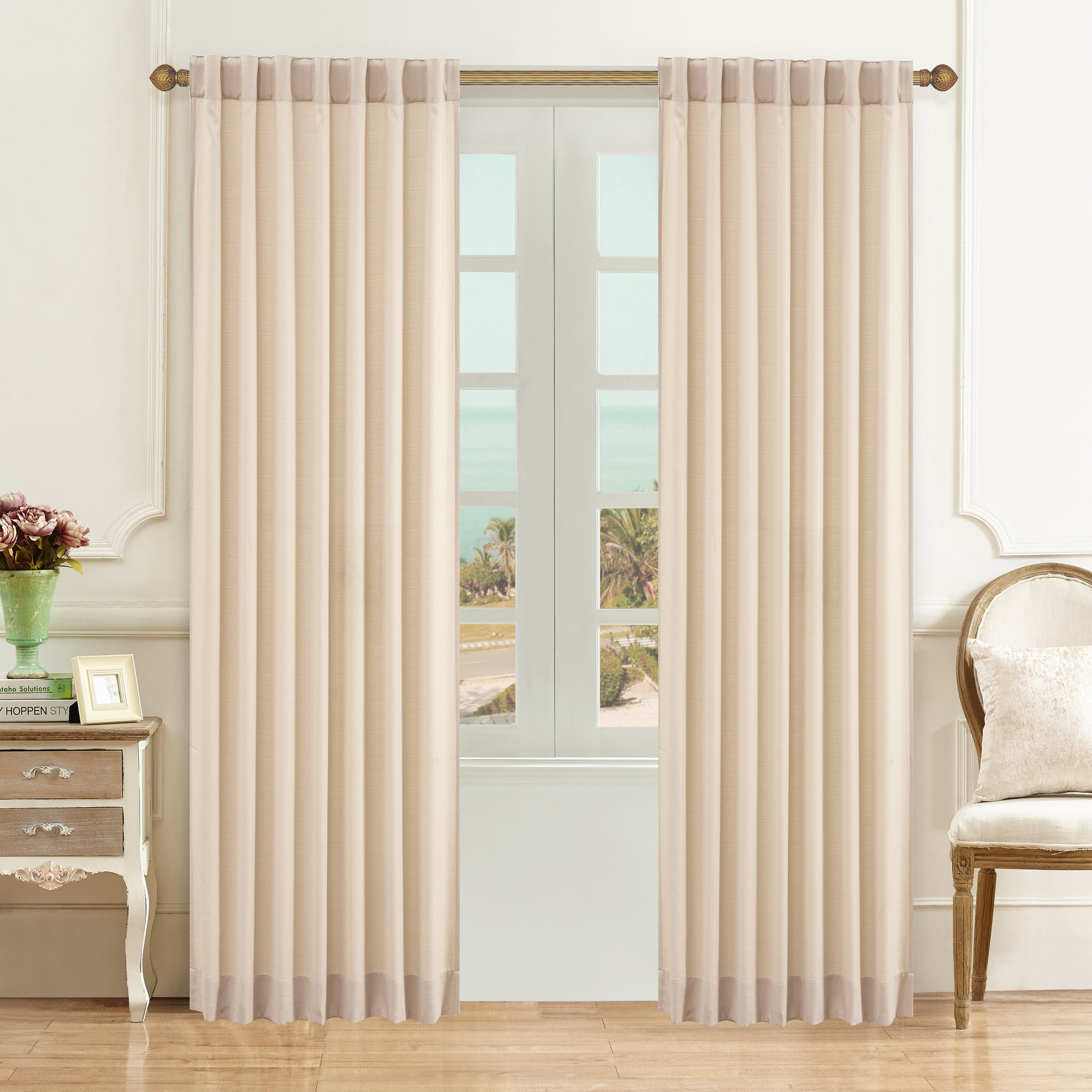 Lyndale Decor Olivia Solid SemiSheer Tab Top Curtain Panels & Reviews