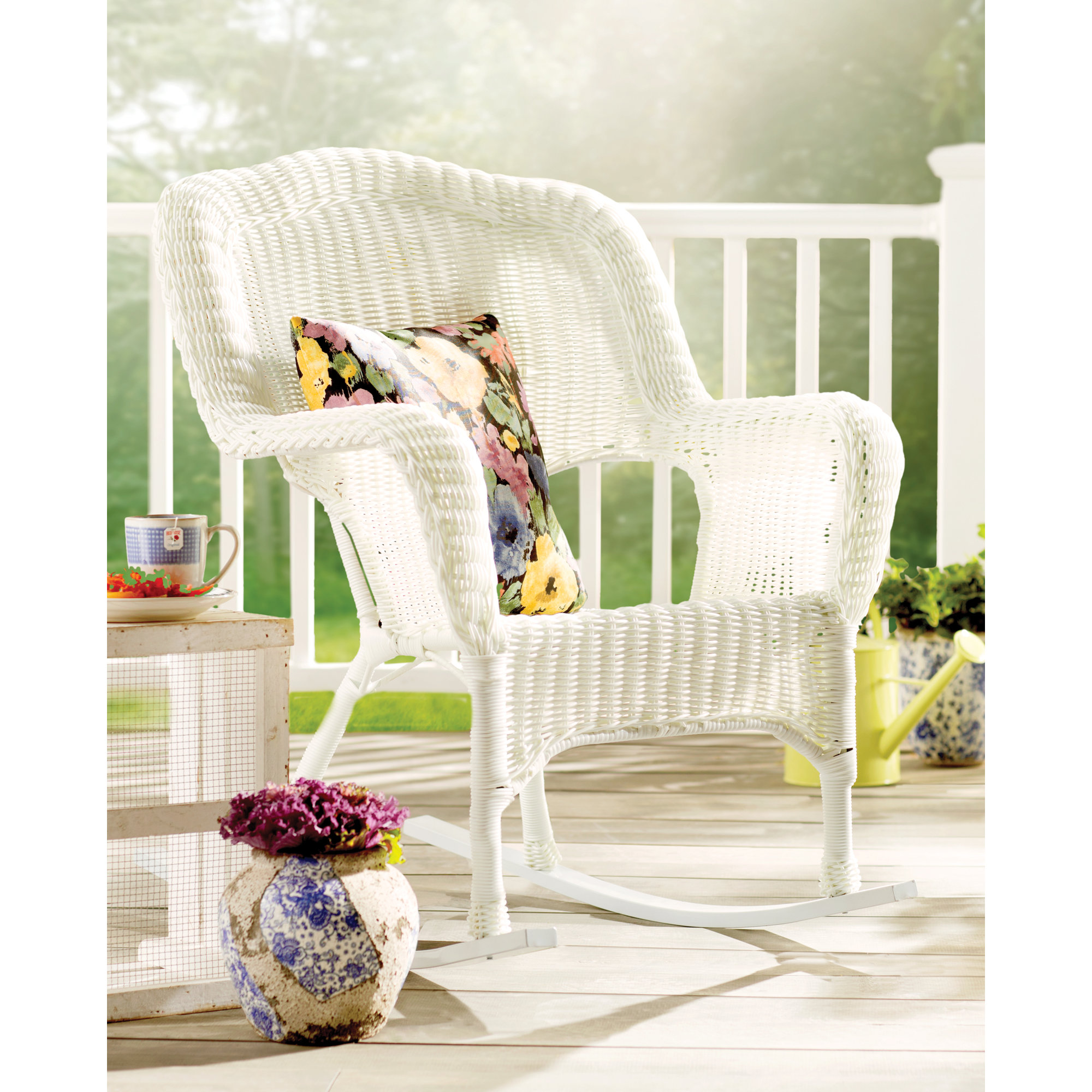 International Caravan Chelsea Outdoor Wicker Resin Patio Rocking Chair