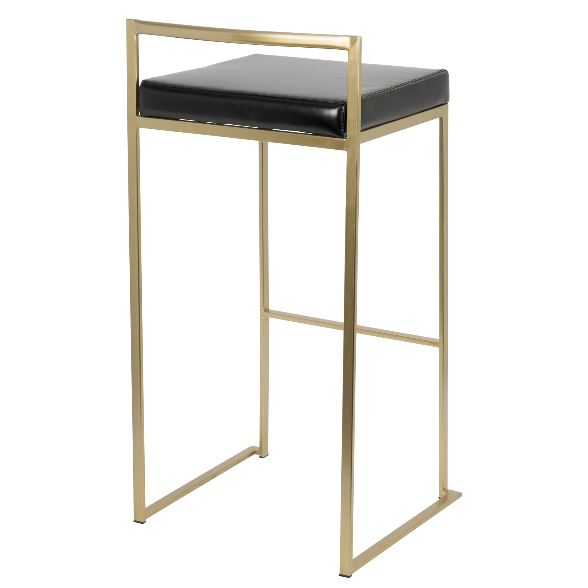 Brass and leather barstool