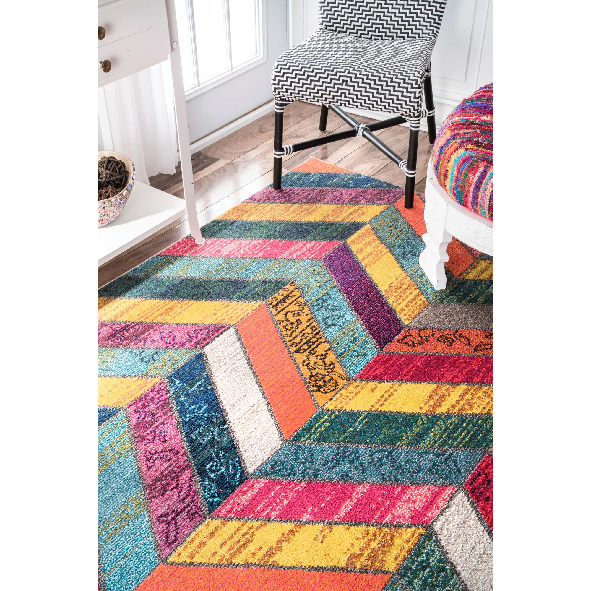 Bungalow Rose Manchester Pink/Green/Yellow Area Rug & Reviews Wayfair.ca