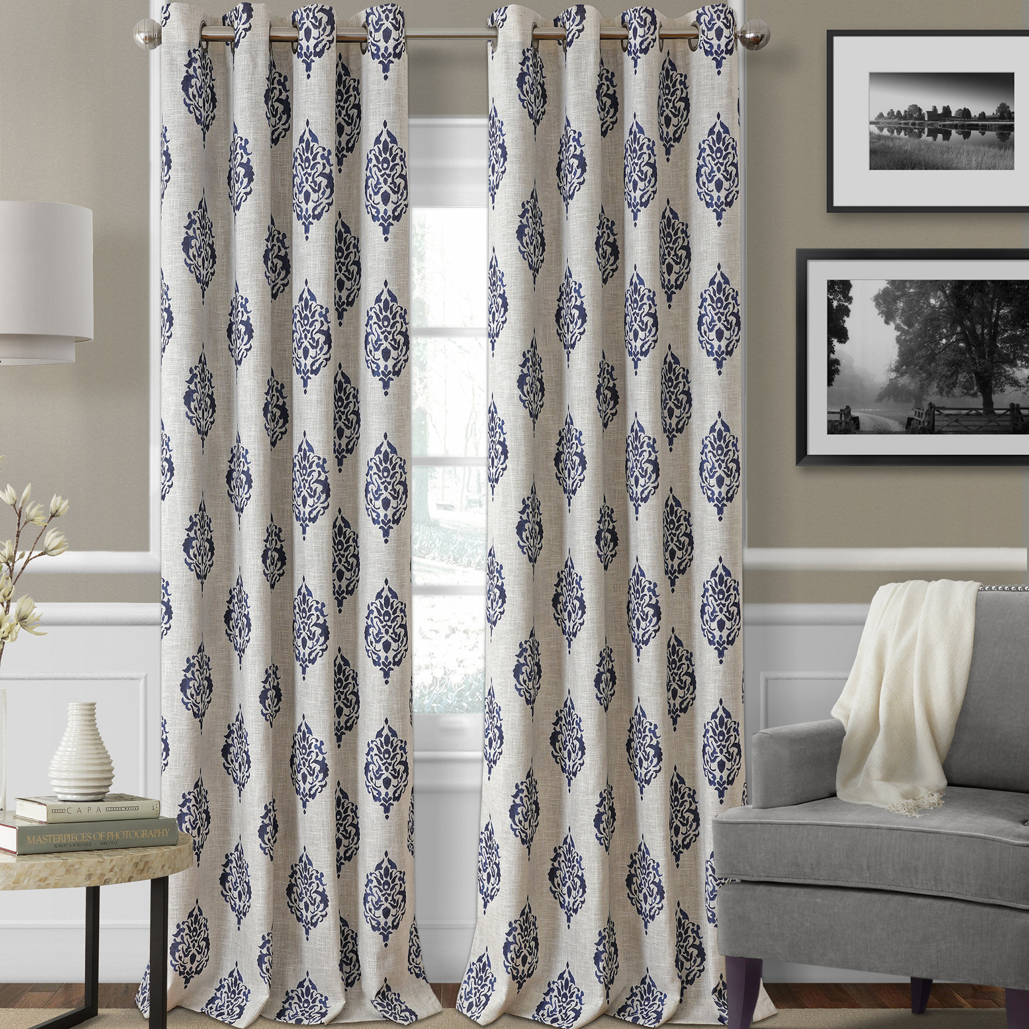 Elrene Home Fashions Navara Ikat Blackout Thermal Grommet 