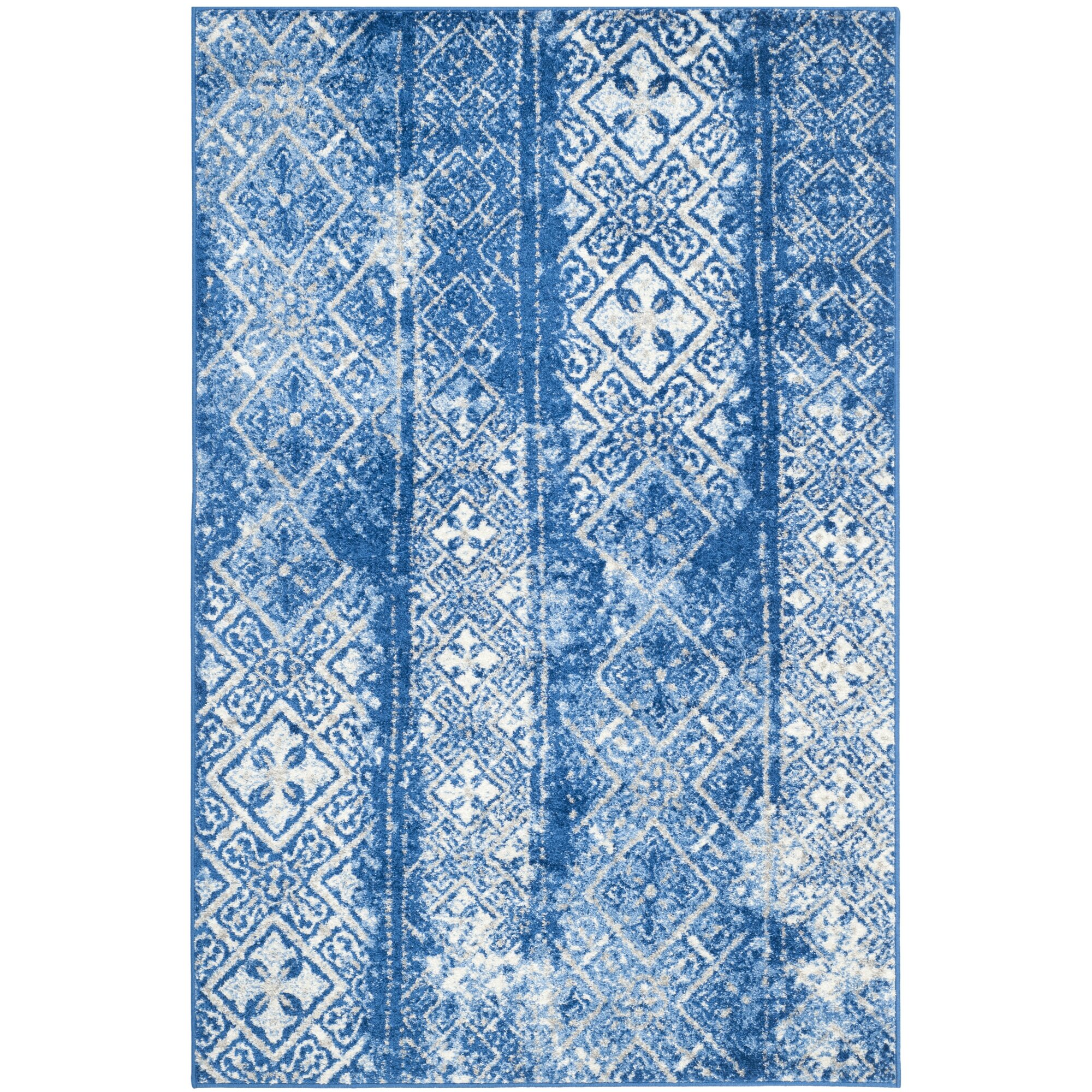 Vanek Silver & Blue Area Rug & Reviews