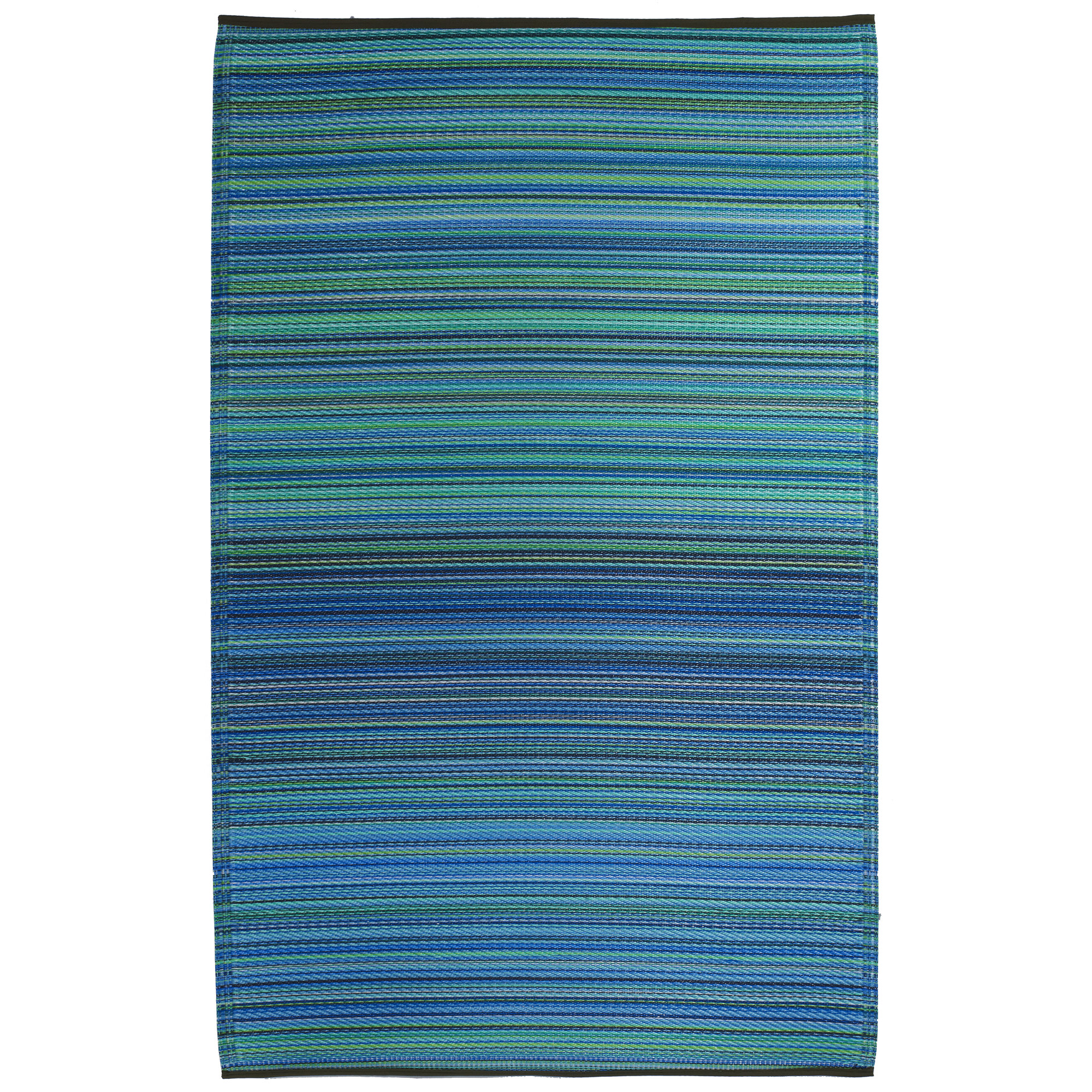 Julianne Turquoise & Moss Stripe Indoor/Outdoor Area Rug & Reviews