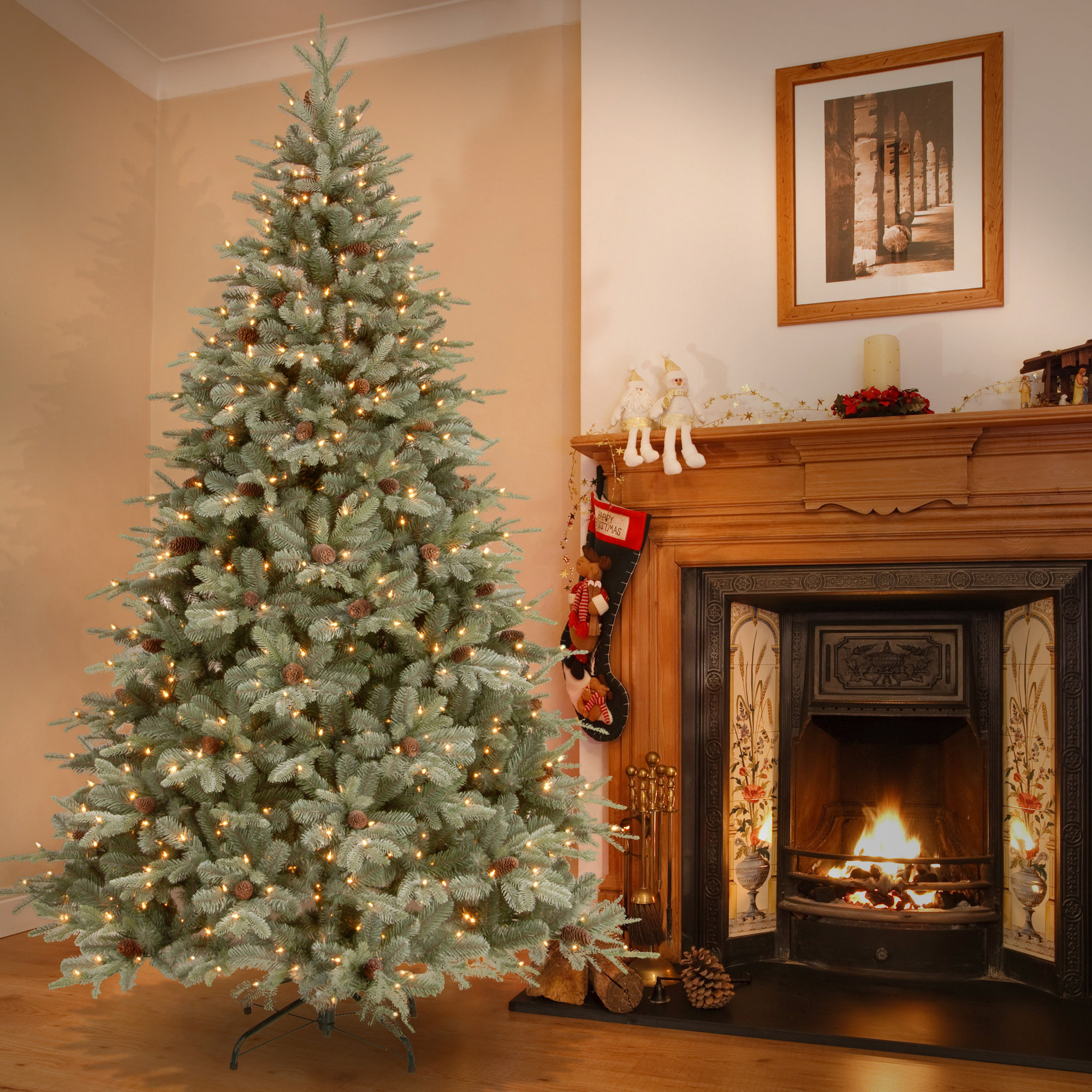 National Tree Co. 7.5' Green Spruce Artificial Christmas Tree with 750 Clear Light and Stand