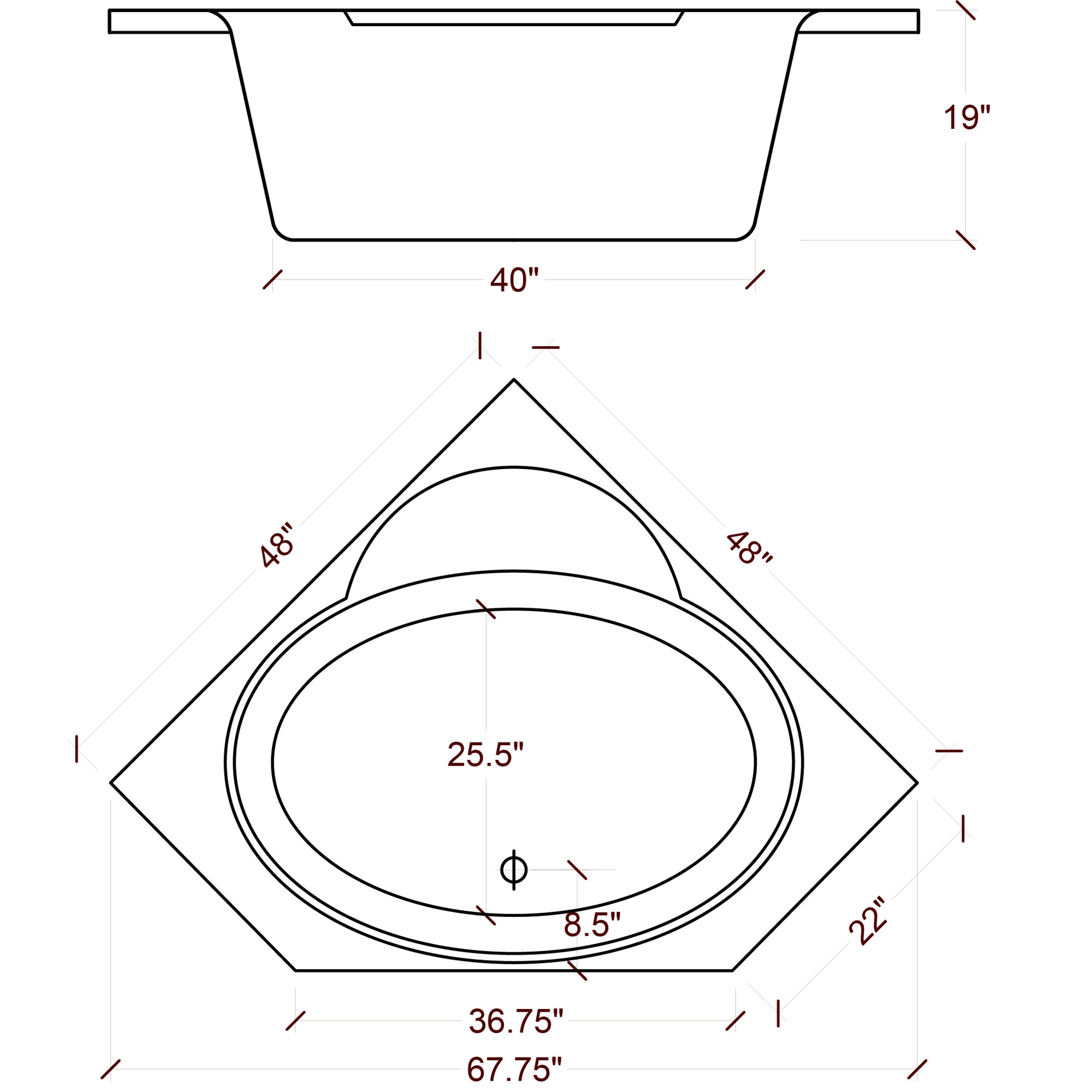 American Acrylic 48 X Corner Soaking Tub Reviews Wayfair 48 X Corner Soaking Tub