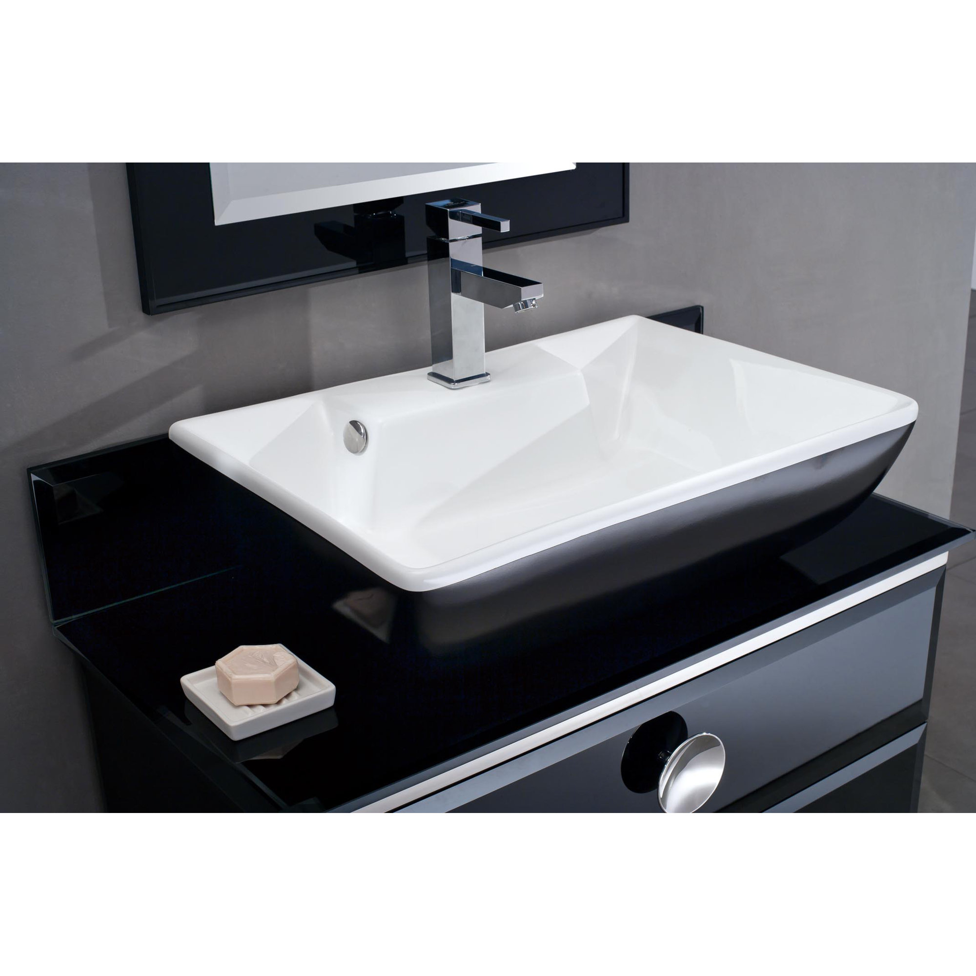 Fresca Moselle 36" Single Modern Glass Bathroom Vanity Set with Mirror