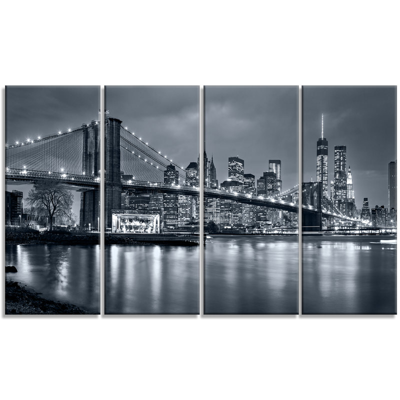 4 Piece Wall Art designart 'panorama new york city at night' 4 piece wall art on 4 Piece Wall Art designart 'panorama new york city at night' 4 piece wall art on