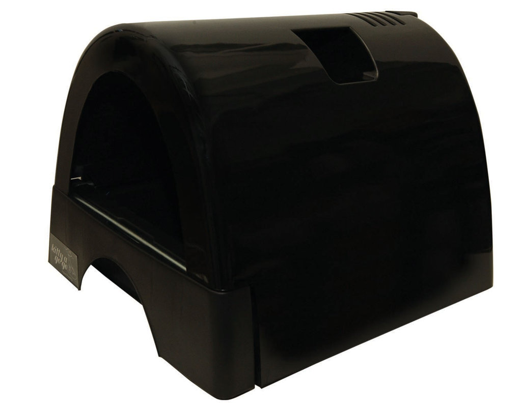 Kittyagogo Designer Cat Litter Box With Black Shiny Cover - Defaultname kittyagogo designer cat litter box with black shiny cover - defaultname