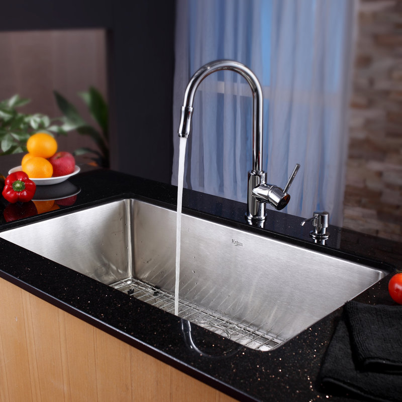 Undermount Kitchen Sinks And Faucets kraus 32" x 19" undermount kitchen sink with faucet and soap Undermount Kitchen Sinks And Faucets kraus 32" x 19" undermount kitchen sink with faucet and soap