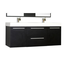 Modern Bathroom Vanities Cabinets Allmodern Ripley 54 Double Wall Mount Modern Bathroom Vanity Set