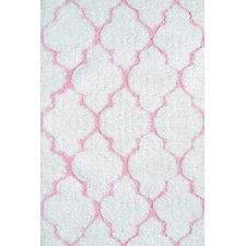 New Chic Handmade White/Pink Area Rug