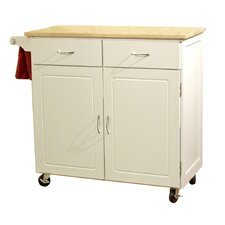 Sammons kitchen island with wood top