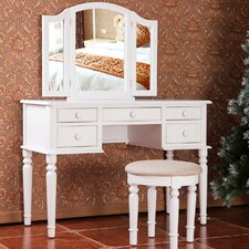 Bedroom & Makeup Vanities You'll Love | Wayfair Vanity Set with Mirror