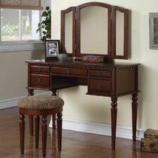 Bedroom & Makeup Vanities You'll Love | Wayfair - Haskell Vanity Set with Mirror