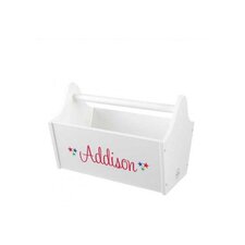 white personalized toy box